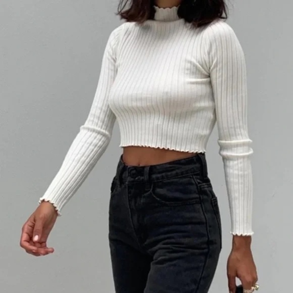 Princess Polly Grand Gestures Ribbed Top White